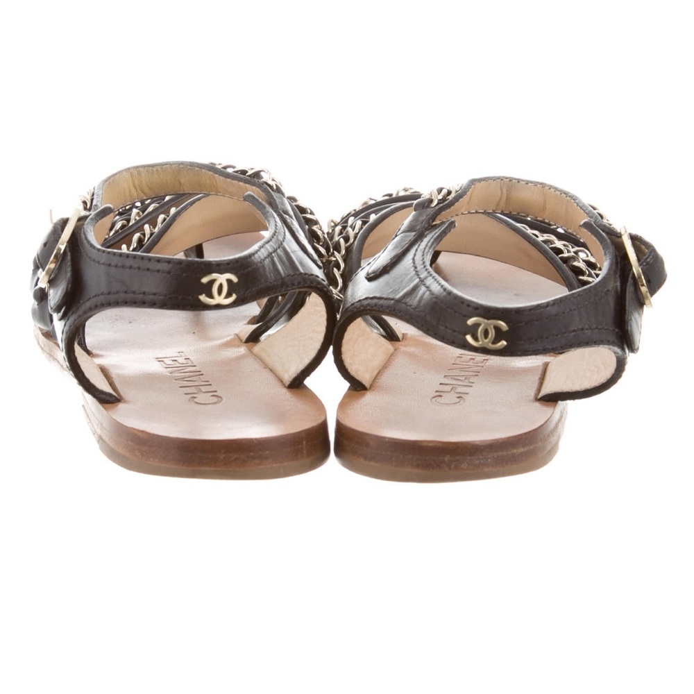Chanel Multistrap Chain-Link Sandals - Picture 4 of 5